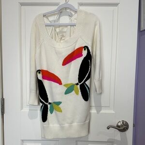kate spade White Sweater with Toucan Design